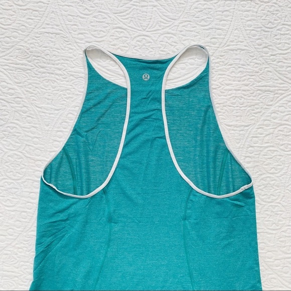 Lululemon Time To Sweat Tank, Heathered Spirit Green / White - Picture 6 of 8